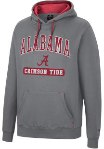Colosseum Alabama Crimson Tide Mens Charcoal Scholarship Fleece Long Sleeve Hoodie