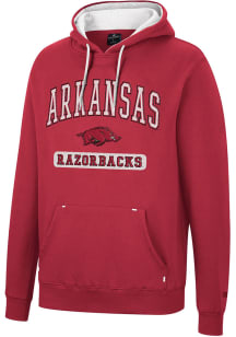 Colosseum Arkansas Razorbacks Mens Crimson Scholarship Fleece Long Sleeve Hoodie