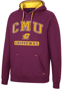 Colosseum Central Michigan Chippewas Mens Maroon Scholarship Fleece Long Sleeve Hoodie