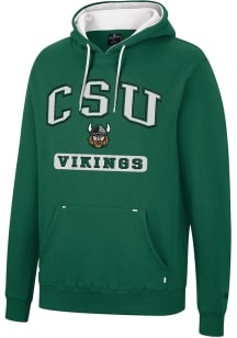 Colosseum Cleveland State Vikings Mens Green Scholarship Fleece Long Sleeve Hoodie