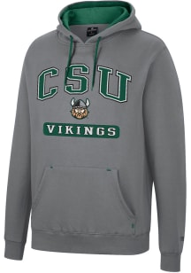 Colosseum Cleveland State Vikings Mens Charcoal Scholarship Fleece Long Sleeve Hoodie