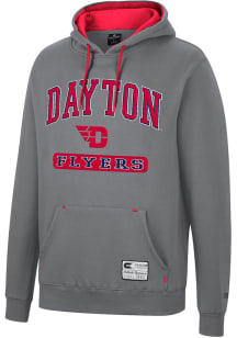 Colosseum Dayton Flyers Mens Charcoal Scholarship Fleece Long Sleeve Hoodie