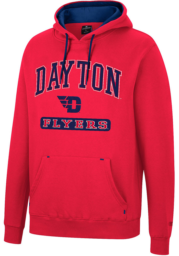 Colosseum Dayton Flyers Mens Red Scholarship Fleece Long Sleeve Hoodie