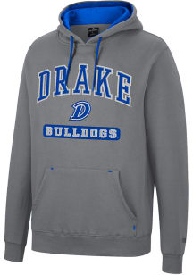 Colosseum Drake Bulldogs Mens Charcoal Scholarship Fleece Long Sleeve Hoodie