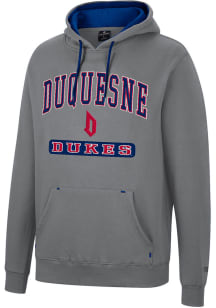 Colosseum Duquesne Dukes Mens Charcoal Scholarship Fleece Long Sleeve Hoodie