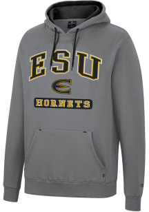 Colosseum Emporia State Hornets Mens Charcoal Scholarship Fleece Long Sleeve Hoodie