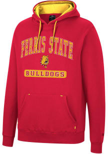 Colosseum Ferris State Bulldogs Mens Red Scholarship Fleece Long Sleeve Hoodie