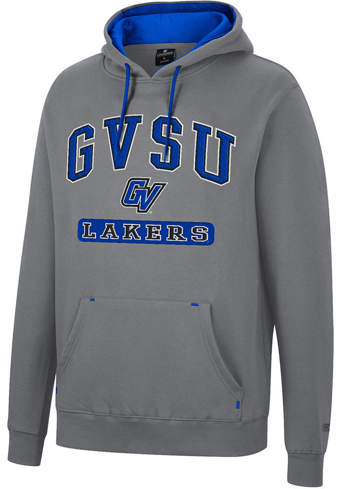 Colosseum Grand Valley State Lakers Mens Charcoal Scholarship Fleece Long Sleeve Hoodie