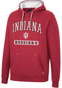 Colosseum Indiana Hoosiers Mens Crimson Scholarship Fleece Long Sleeve Hoodie