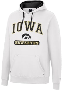 Colosseum Iowa Hawkeyes Mens White Scholarship Fleece Long Sleeve Hoodie