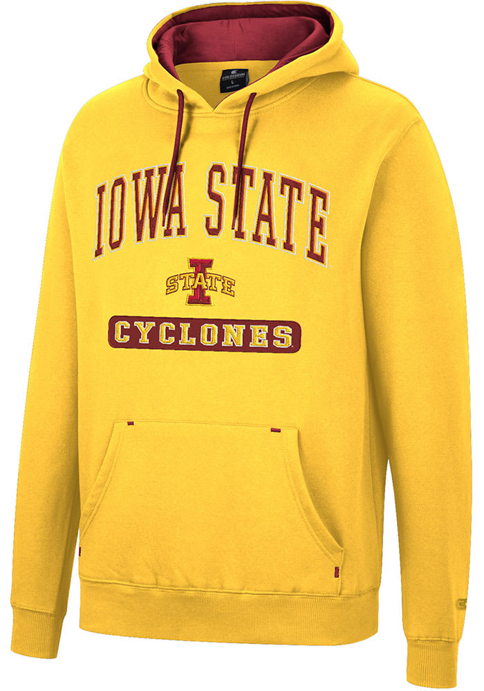 Colosseum Iowa State Cyclones Mens Gold Scholarship Fleece Long Sleeve Hoodie