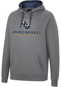 Colosseum John Carroll Blue Streaks Mens Charcoal Scholarship Fleece Long Sleeve Hoodie