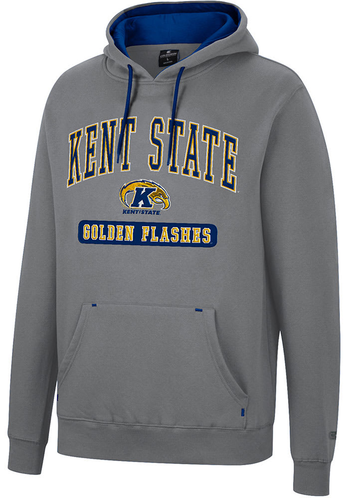 Colosseum Kent State Golden Flashes Mens Charcoal Scholarship Fleece Long Sleeve Hoodie