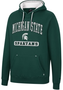 Colosseum Michigan State Spartans Mens Green Scholarship Fleece Long Sleeve Hoodie