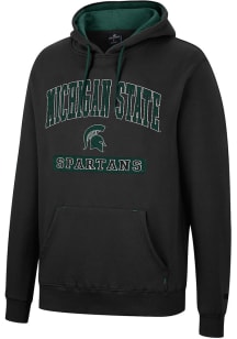 Colosseum Michigan State Spartans Mens Black Scholarship Fleece Long Sleeve Hoodie