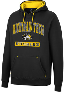 Colosseum Michigan Tech Huskies Mens Black Scholarship Fleece Long Sleeve Hoodie