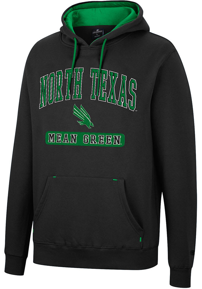 Colosseum North Texas Mean Green Mens Black Scholarship Fleece Long Sleeve Hoodie