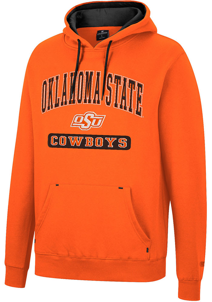 Colosseum Oklahoma State Cowboys Mens Orange Scholarship Fleece Long Sleeve Hoodie