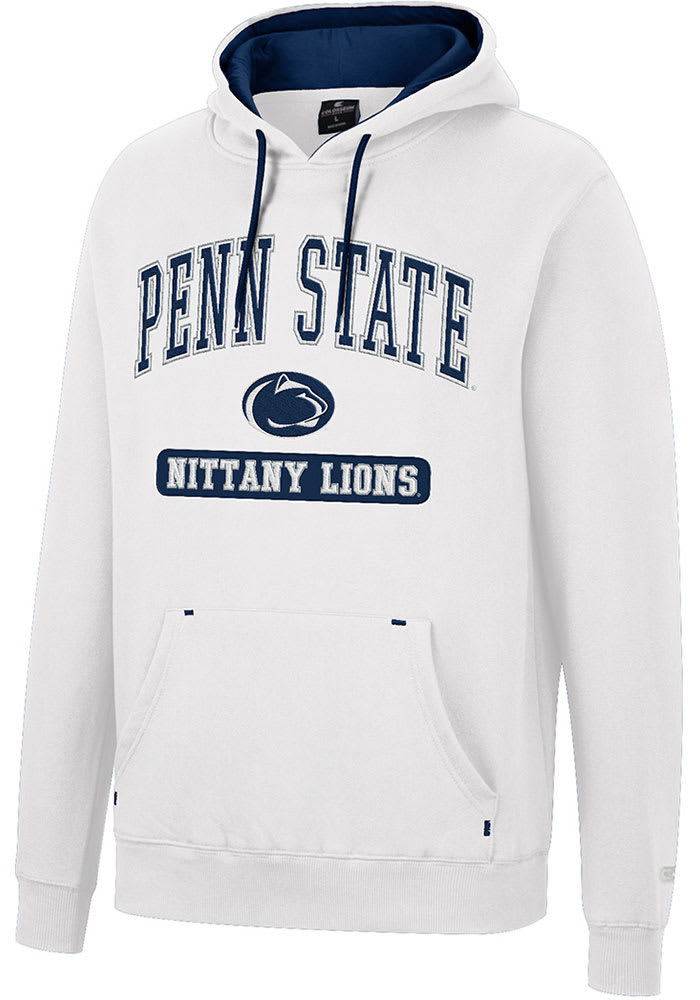 Colosseum Penn State Nittany Lions Mens White Scholarship Fleece Long Sleeve Hoodie