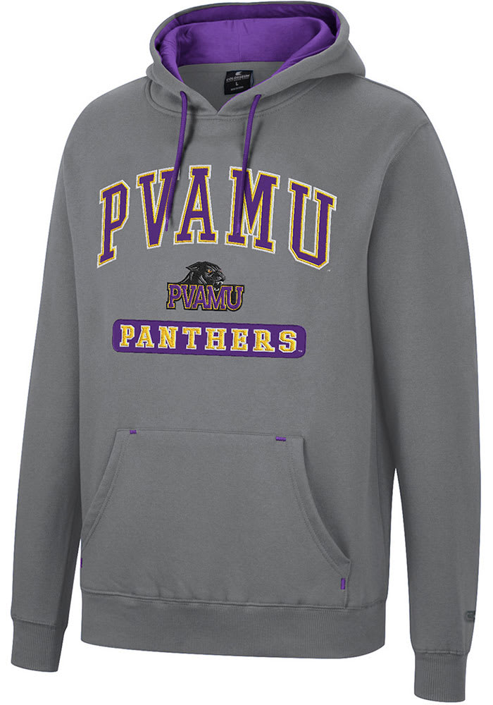 Colosseum Prairie View A&M Panthers Mens Charcoal Scholarship Fleece Long Sleeve Hoodie