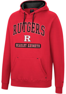 Colosseum Rutgers Scarlet Knights Mens Red Scholarship Fleece Long Sleeve Hoodie