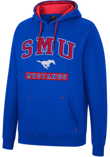 Colosseum SMU Mustangs Mens Blue Scholarship Fleece Long Sleeve Hoodie