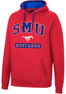Colosseum SMU Mustangs Mens Red Scholarship Fleece Long Sleeve Hoodie