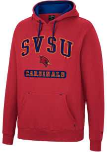 Colosseum Saginaw Valley State Cardinals Mens Red Scholarship Fleece Long Sleeve Hoodie