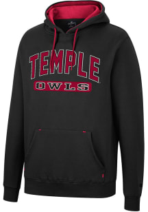 Colosseum Temple Owls Mens Black Scholarship Fleece Long Sleeve Hoodie