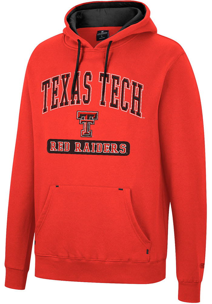 Colosseum Texas Tech Red Raiders Mens Red Scholarship Fleece Long Sleeve Hoodie