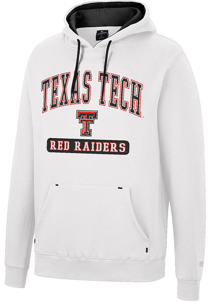 Colosseum Texas Tech Red Raiders Mens White Scholarship Fleece Long Sleeve Hoodie