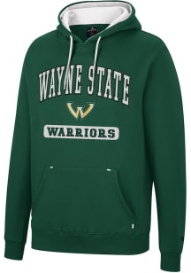 Colosseum Wayne State Warriors Mens Green Scholarship Fleece Long Sleeve Hoodie