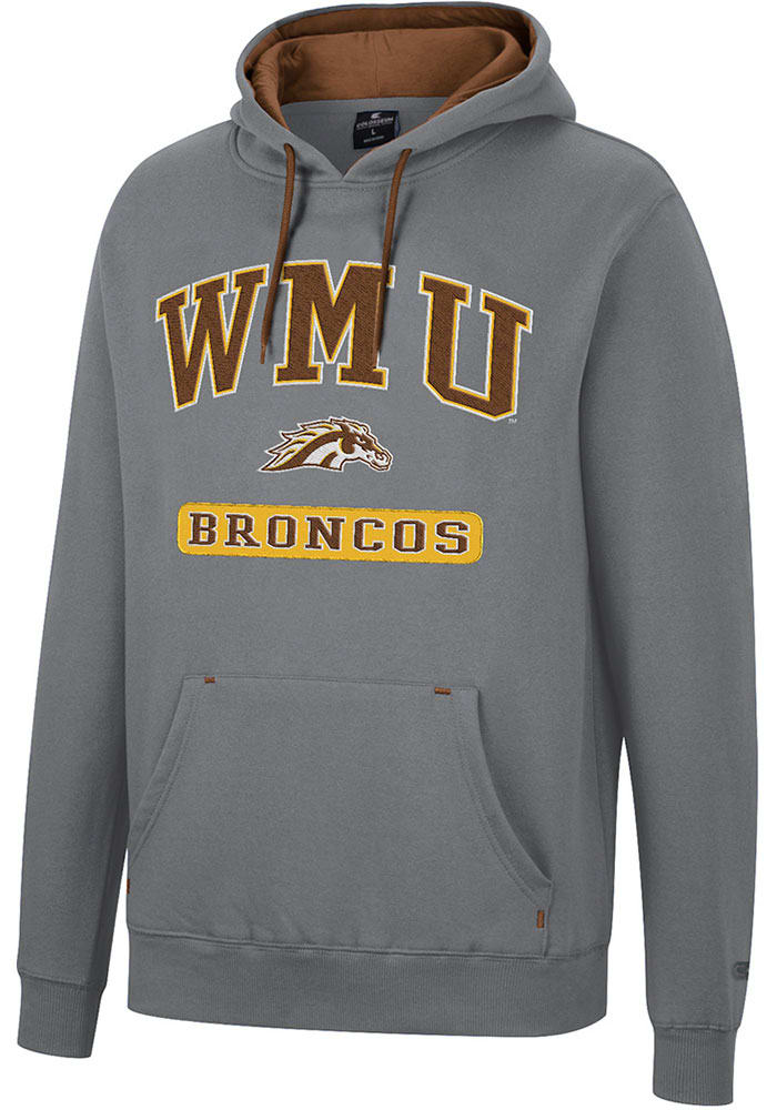 Men's Colosseum Charcoal Western Michigan Broncos Arch and Logo Pullover  Hoodie