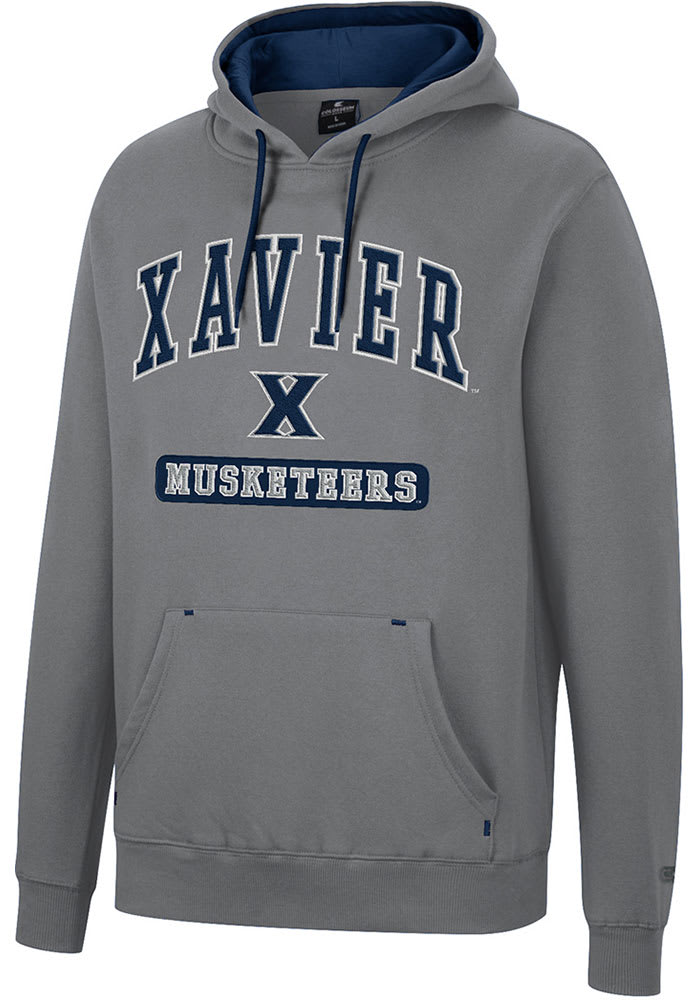 Colosseum Xavier Musketeers Mens Charcoal Scholarship Fleece Long Sleeve Hoodie