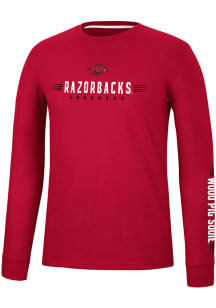 Colosseum Arkansas Razorbacks Crimson Spackler Long Sleeve T Shirt