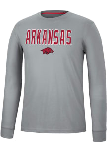 Colosseum Arkansas Razorbacks Grey Spackler Long Sleeve T Shirt