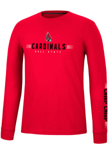 Colosseum Ball State Cardinals Red Spackler Long Sleeve T Shirt