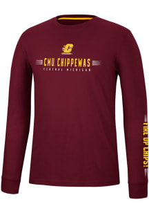 Colosseum Central Michigan Chippewas Maroon Spackler Long Sleeve T Shirt