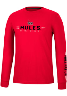 Colosseum Central Missouri Mules Red Spackler Long Sleeve T Shirt