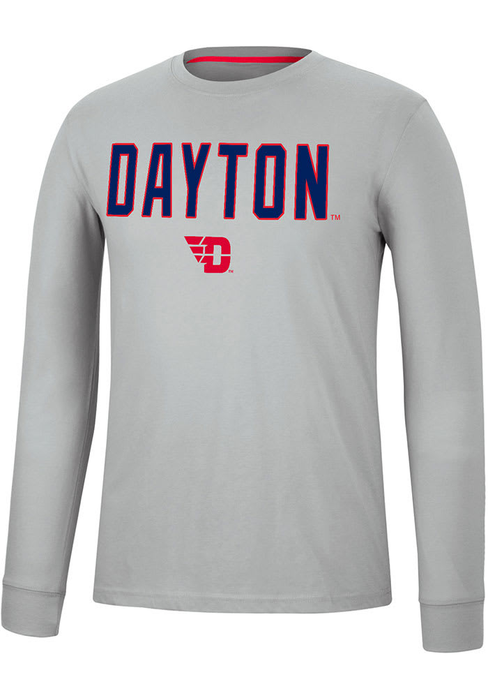 Colosseum Dayton Flyers Grey Spackler Long Sleeve T Shirt