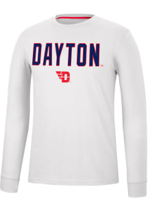 Colosseum Dayton Flyers White Spackler Long Sleeve T Shirt
