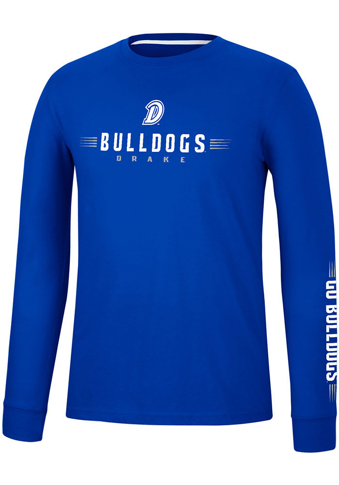 Colosseum Drake Bulldogs Blue Spackler Long Sleeve T Shirt