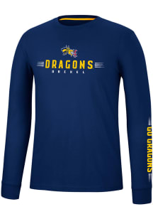 Colosseum Drexel Dragons Navy Blue Spackler Long Sleeve T Shirt