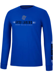 Colosseum Grand Valley State Lakers Blue Spackler Long Sleeve T Shirt