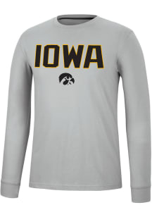 Colosseum Iowa Hawkeyes Grey Spackler Long Sleeve T Shirt