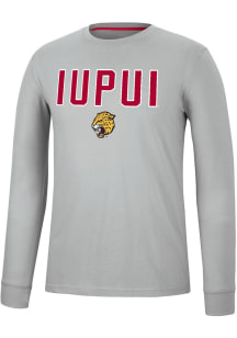 Colosseum IUPUI Jaguars Grey Spackler Long Sleeve T Shirt