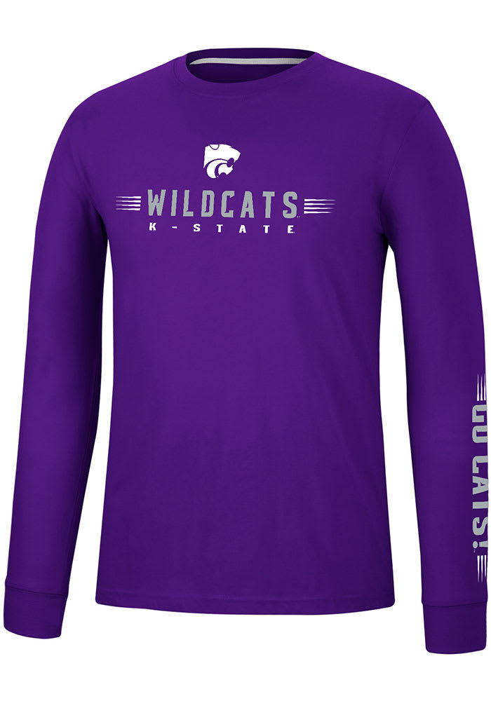 Colosseum K-State Wildcats Purple Spackler Long Sleeve T Shirt