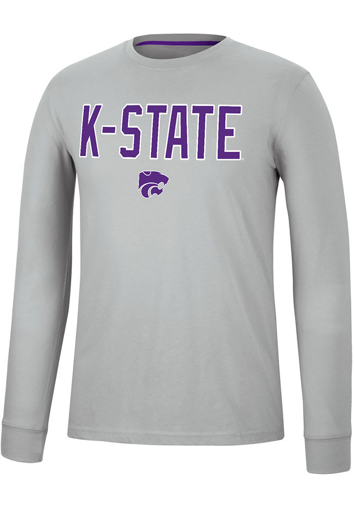 Colosseum K-State Wildcats Grey Spackler Long Sleeve T Shirt