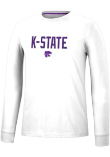 Colosseum K-State Wildcats White Spackler Long Sleeve T Shirt