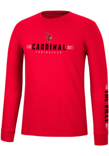 Colosseum Louisville Cardinals Red Spackler Long Sleeve T Shirt